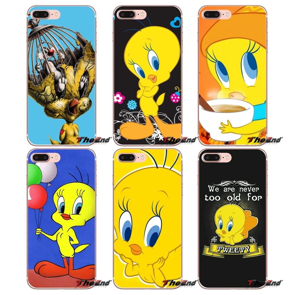 

looney tunes Tweety Bird For iPhone XS Max XR X 4 4S 5 5S 5C SE 6 6S 7 8 Plus Samsung Galaxy J1 J3 J5 J7 A3 A5 Soft Shell Covers