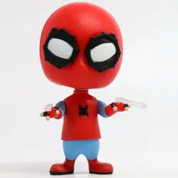 Huong фильм 10 см Человек-паук скользя версии Человек-паук выпускников качающейся головой Человек-паук ПВХ Рисунок Модель игрушки