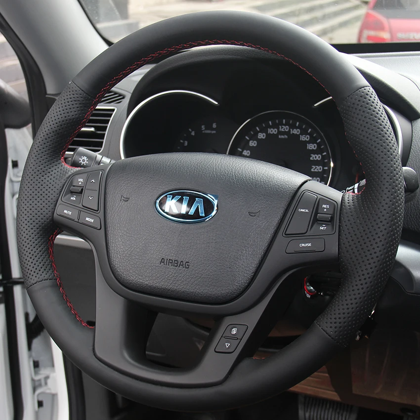 Чехол на руль для KIA Sorento 2013 чехлы сделай сам из натуральной кожи Прошитые
