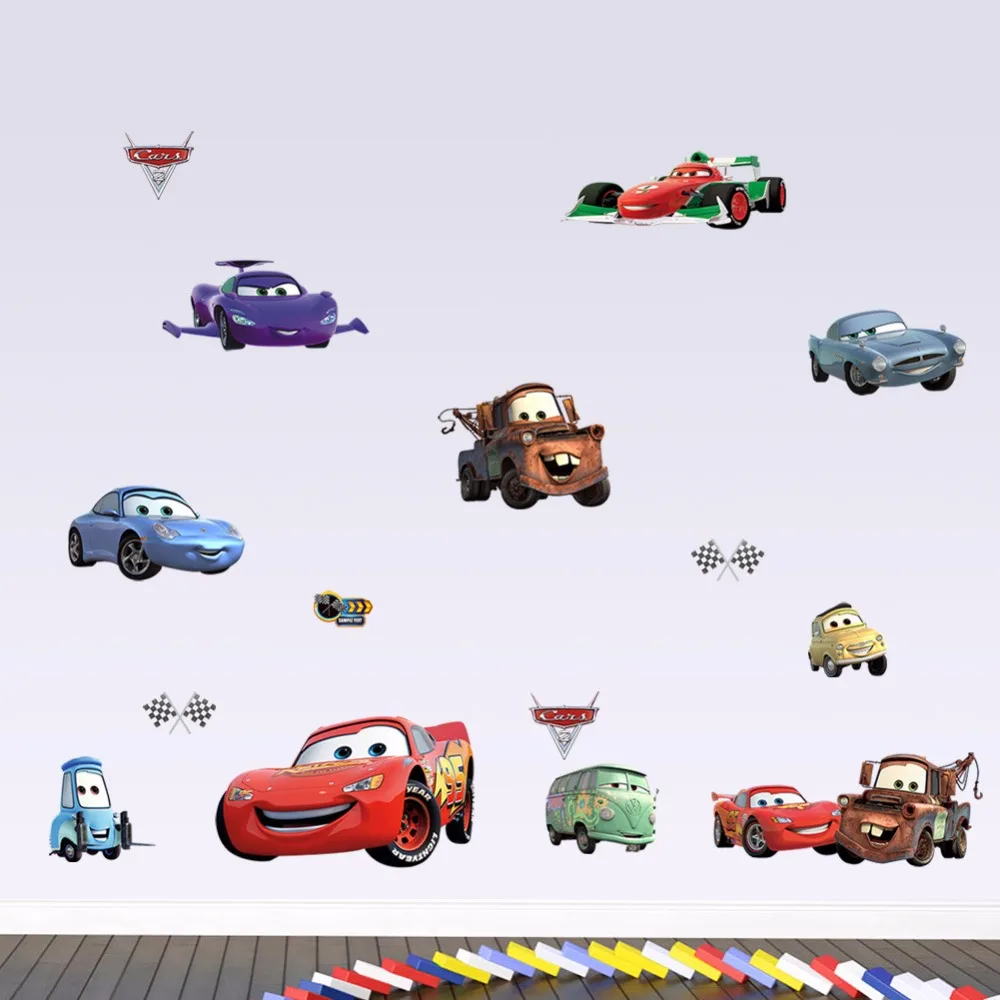 Super Cars McQueen Wall Decoration Stickers For Kids Room Kids Self Adhesive Car