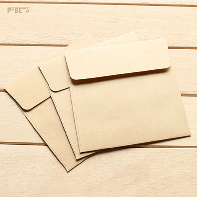 Cartes Pliantes carrées en Papier Kraft Cartes et enveloppes et marqueurs 10 Sets Noir 
