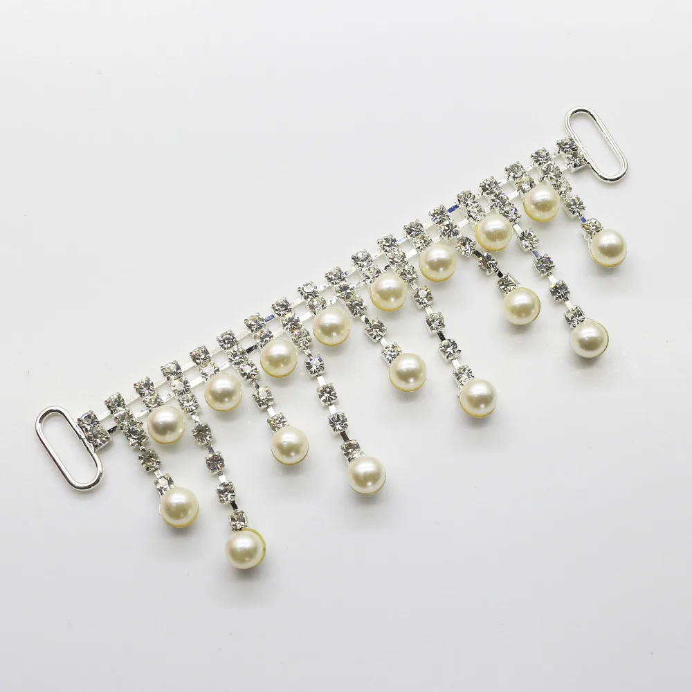 Vendita Calda 2Pc 108Mm Perla Strass Bikini Connettori Fibbia/Scarpe Abbigliamento Decorazione Fibbia Beachwear Bikini Connettore