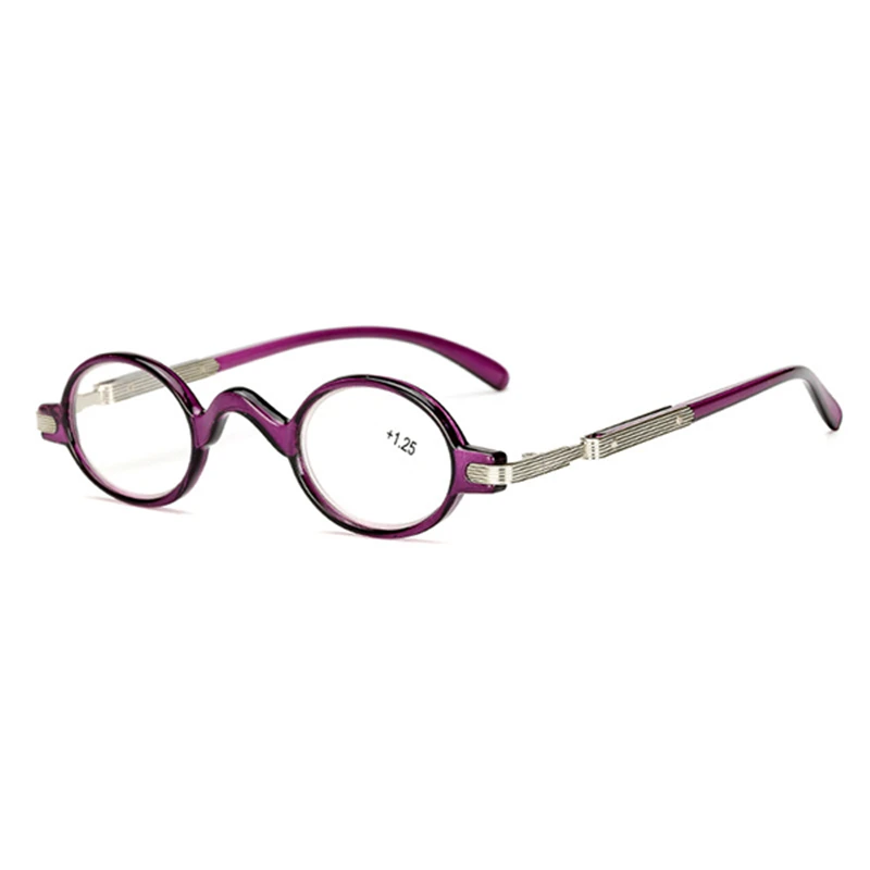 Винтаж Для мужчин s Для женщин s круглый овальные очки для чтения Для женщин Для мужчин компьютер пресбиопические очки диоптрий 1,0 1,5 2,0 2,5 3,0 3,5 4,0 - Цвет оправы: Фиолетовый