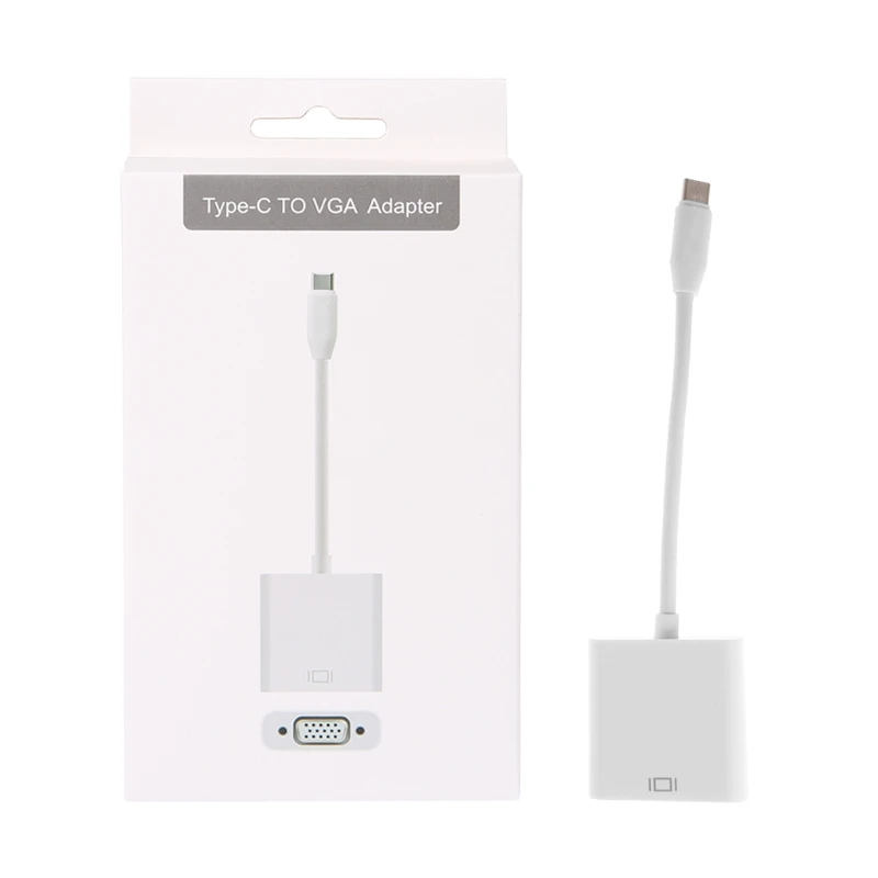 

USB 3.1 Type C Male To VGA Female Adapter Cable 1080P For New Macbook 12 Inch