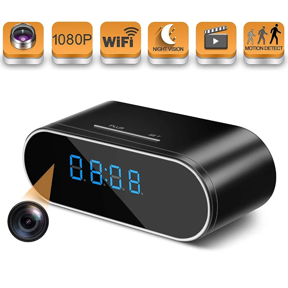 

Hidden 1080P Clock Hidden Cameras Wireless IP Surveillance Camera for Home Security Monitor Video Recorder Nanny Cam