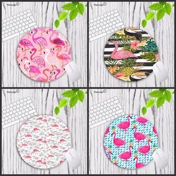 

Mairuige Pink Flamingos Animal Customize Round Mousepad Computer PC Laptop Comfort Gaming Mouse Pad For Gamer Speed Mice Play