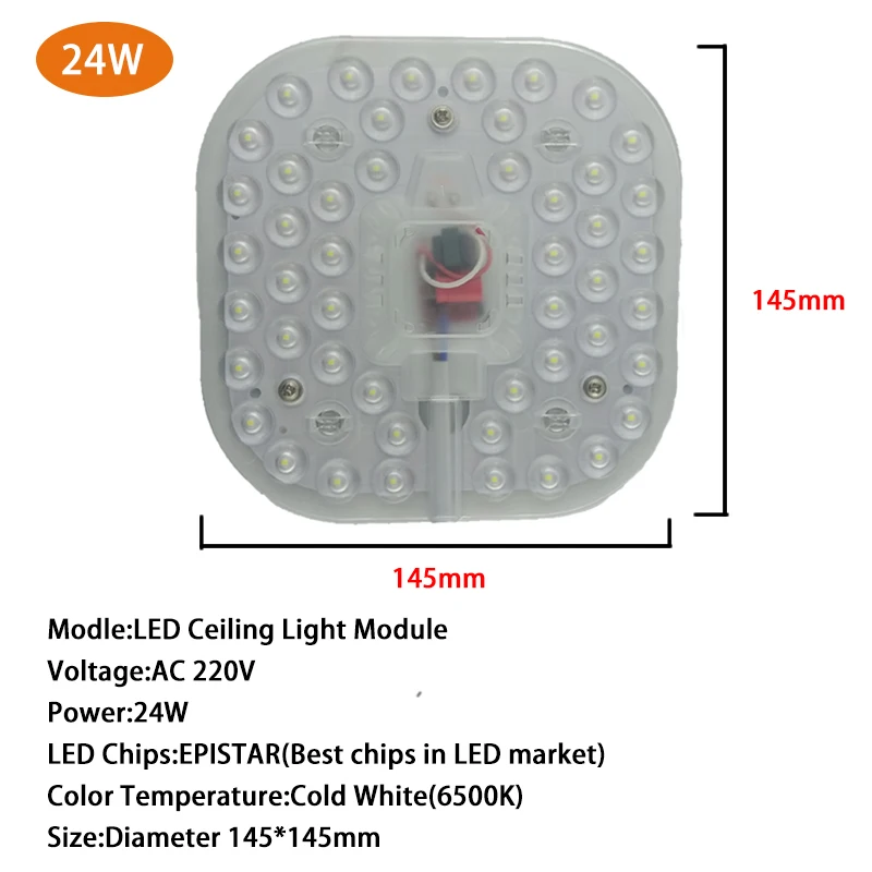Квадратные потолочные светильники Светодиодный модуль AC220V 230V 12 Вт, 18 Вт, 24 Вт, светодиодный светильник заменить потолочный светильник ing источник удобно Установка