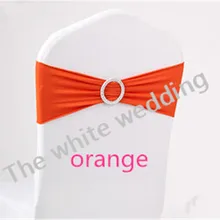 100 шт. оранжевый спандекс Чехлы для стульев ремешок с пряжкой для вечеринок Свадебный банкет Украшение