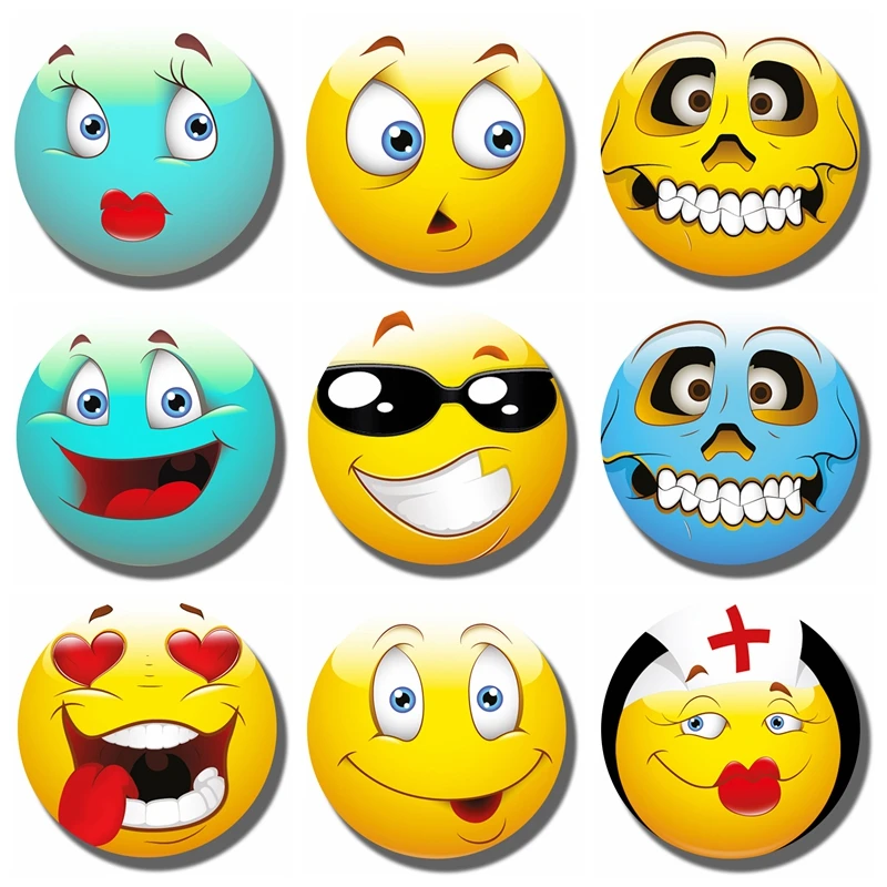 

Emoji Face Expressions 30 MM Fridge Magnet Funny Emoji Glass Cabochon Magnetic Refrigerator Stickers Note Holder Home Decoration