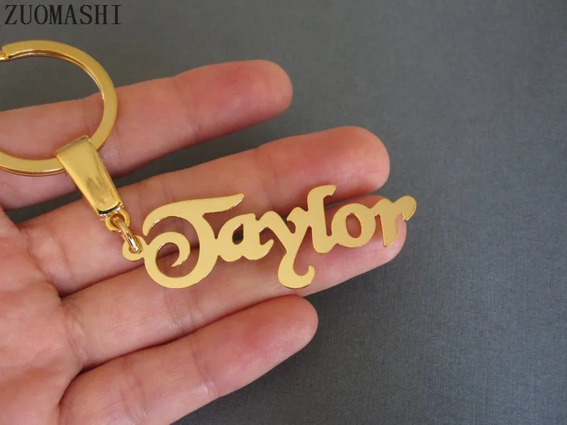 

Any Name Keychains Custom Name Keychain Personalized Keyring Gift for Men Women Best Friends Handmade Jewelry In 2 Colors