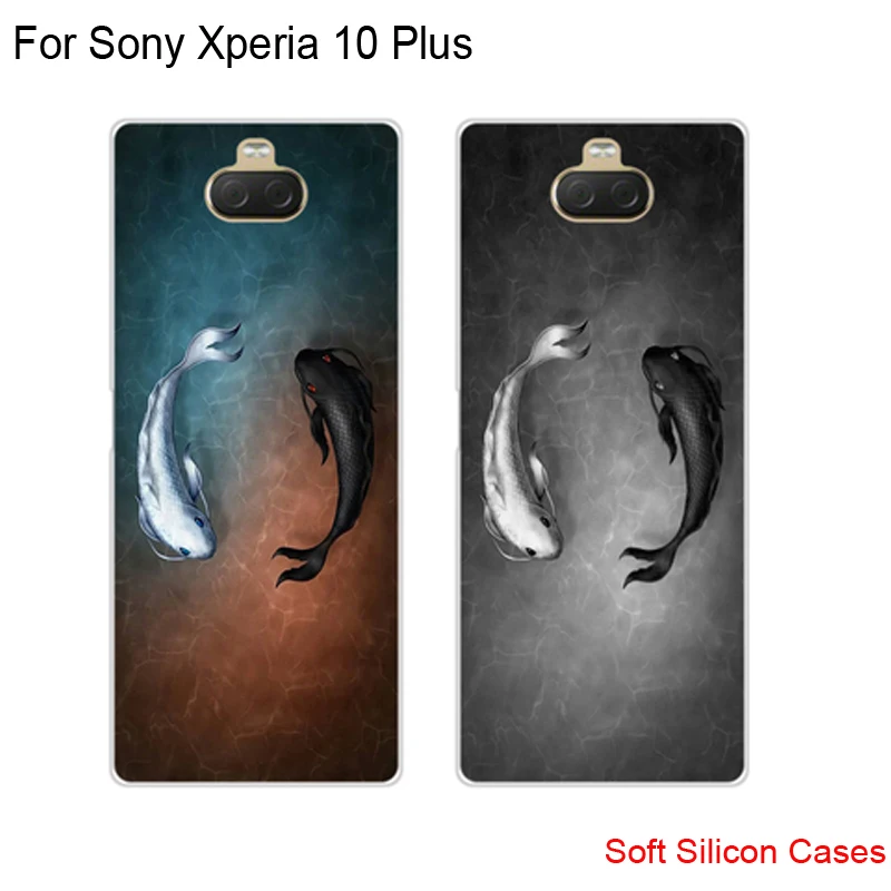 Чехол для Sony Xperia 10 Plus силиконовый мягкий чехол задняя крышка милые Мультяшные