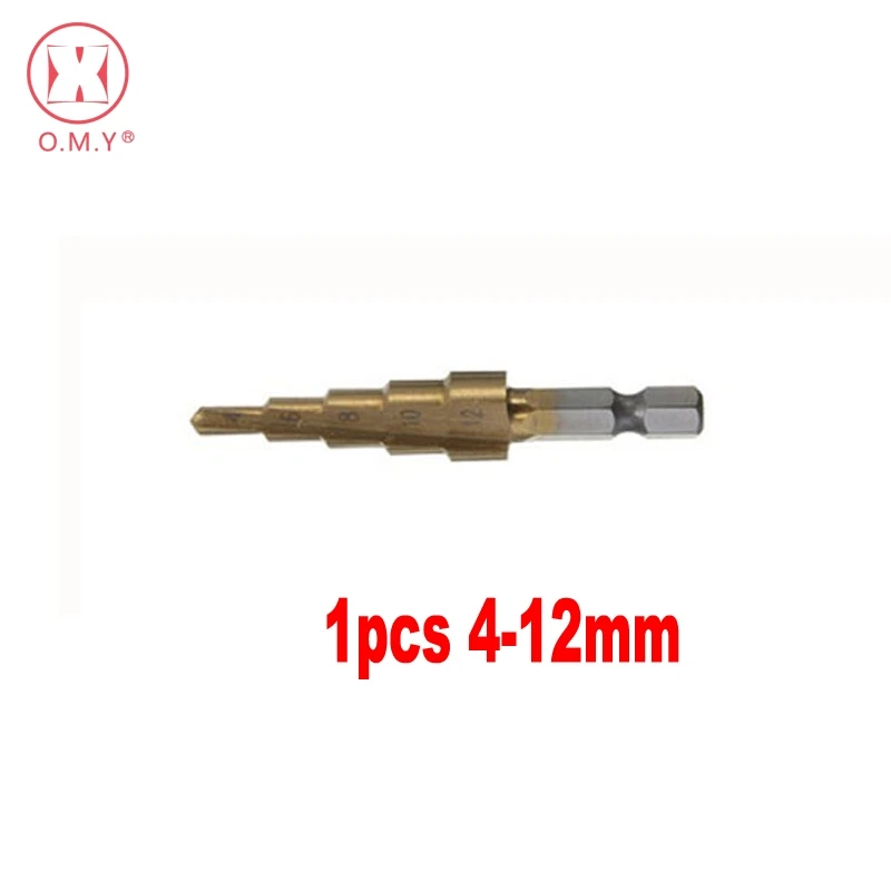 OMY Professional HSS Steel Large Step Cone Hex Shank Coated Metal Drill Bit Cut Tool Set Hole Cutter 4-12/20/32mm Wholesale