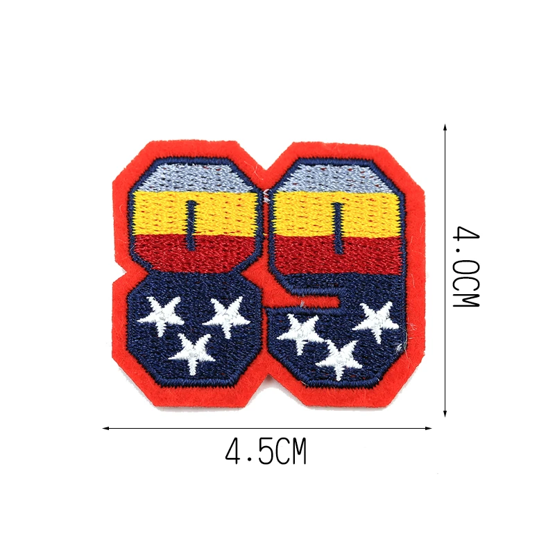 

JOD 4.5*4cm German Flag Number 89 Embroidery Patch Applications for Clothes Stickers Iron on Patches for Clothing Decorations