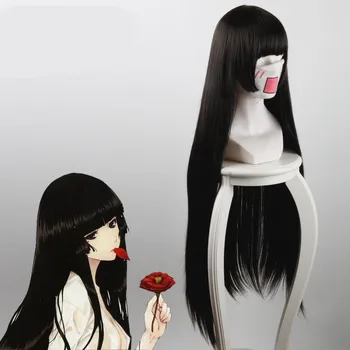 

80cm/31.5" Japan Comic Con Hell girl cosplay wig women Enma Ai long straight black hair lolita wig costumes