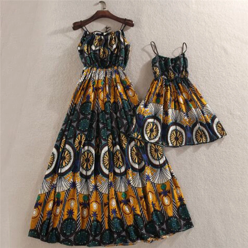 

Mom And Daughter Dress Family Look Mother Daughter Outfits Floral Print Ladies Dresses Kids Girls Dress Summer Women Dresses