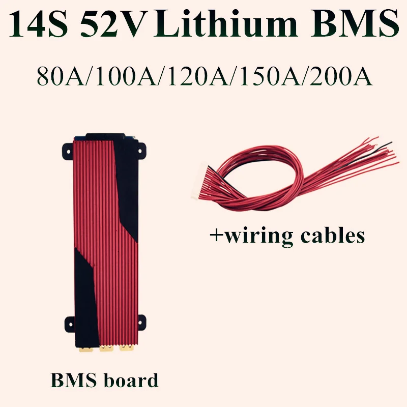 1 шт. BMS 48 В литиевый 14S 52v 80A 100A 120A 150A 200A разрядный аккумулятор bms защита для EV RV