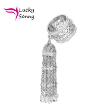Anillo de lujo de La Borla de Calidad Superior Sólida Plata de ley 925 Anillo de Bodas de La Joyería Para El Regalo De Boda