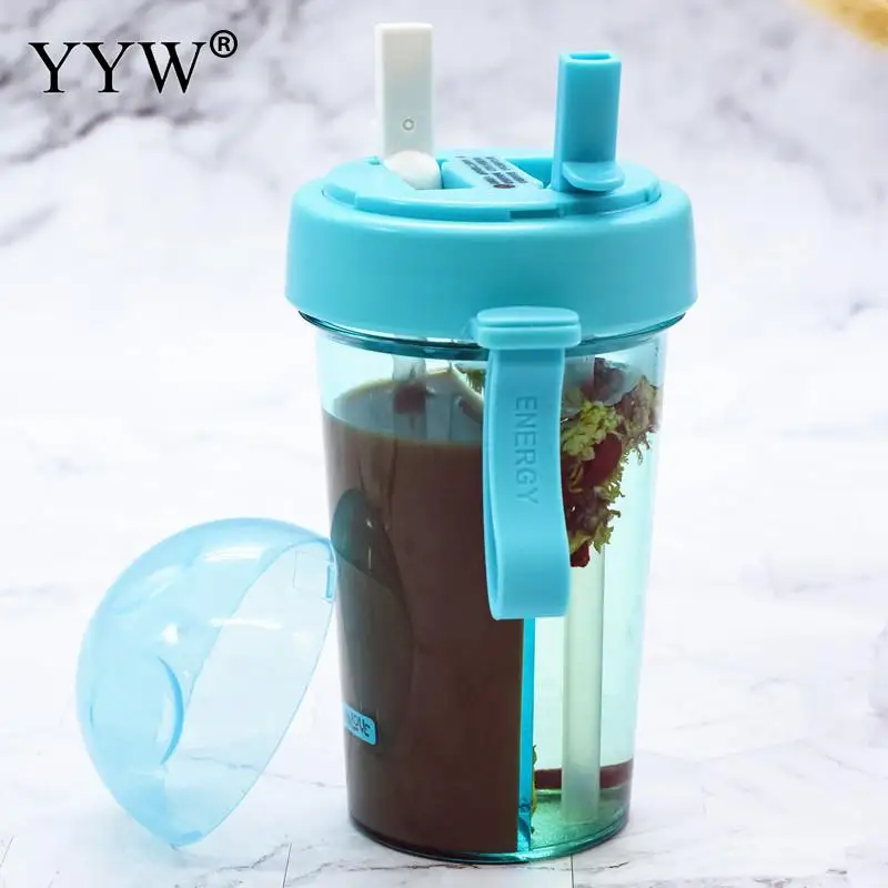 420ml Creative Couple Sippy Cups Sports Water Bottle With Straw Coffee Bottle For Of Water A Cup Of Double Drink Water Bottles