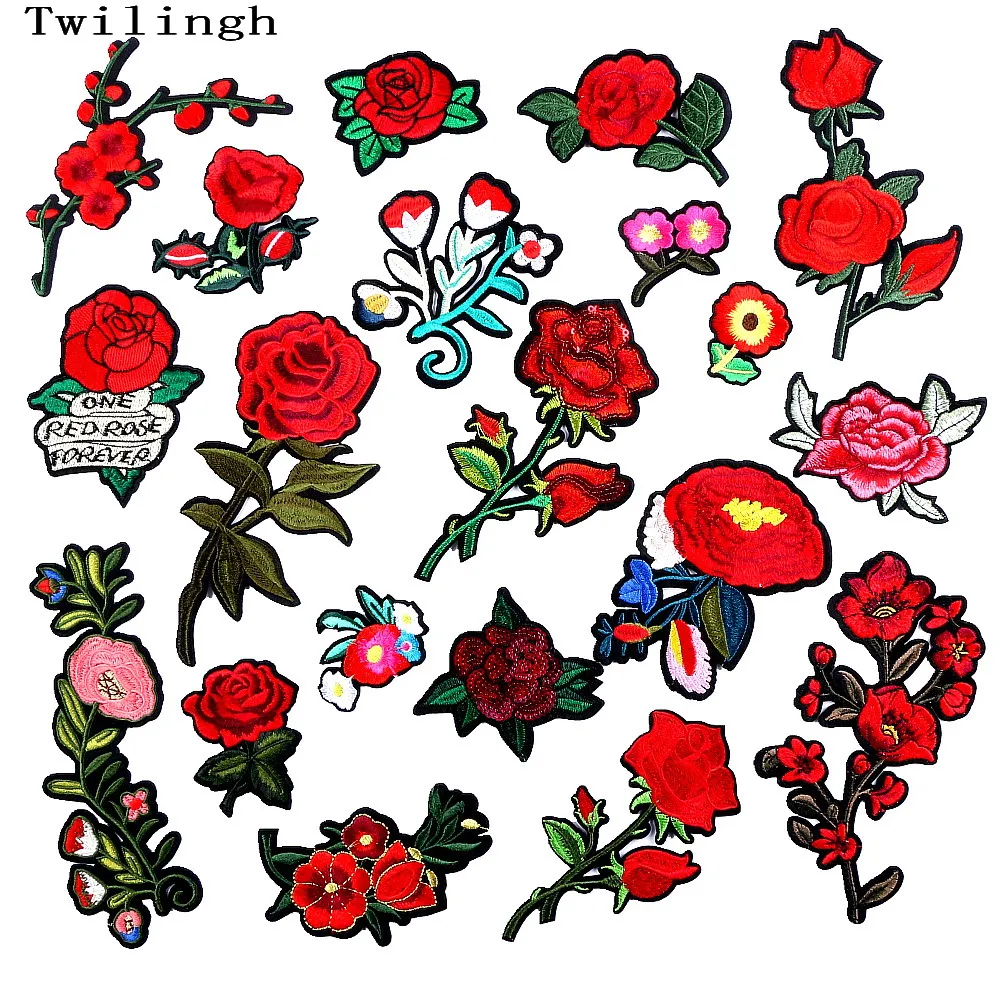 1 Pcs New Flower Patches Embroidered Patch 3d Stickers Sewing Motif