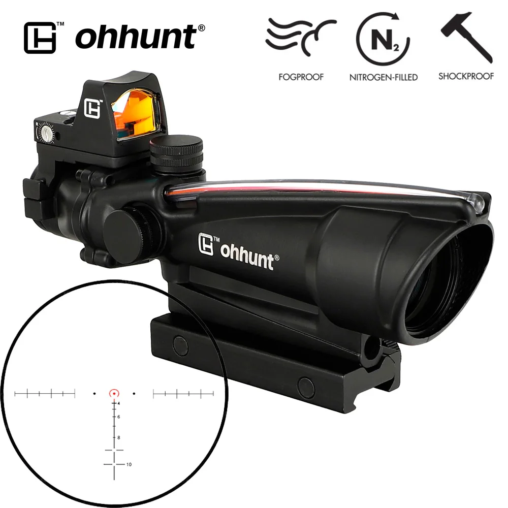 Ohhunt 5X35 охотничий реальный оптоволоконный прицел BDC шеврон Подкова Сетка тактические оптические прицелы с красной точкой для винтовки cal. 223. 308 - Цвет: No.3 Red with Dot