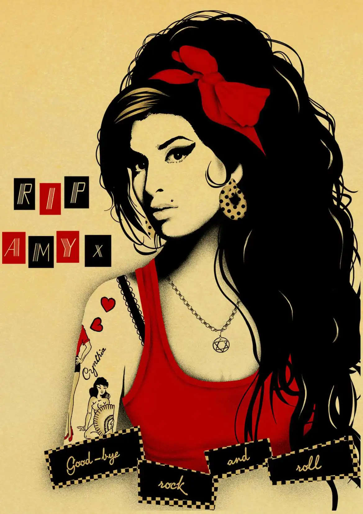 Amy Winehouse Ретро плакат печатает высокое качество настенные наклейки для гостиной украшения дома - Цвет: D113