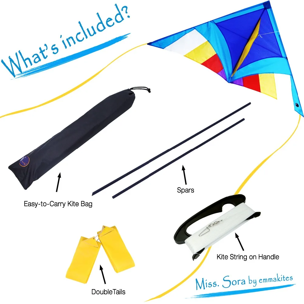 Single Line Delta Kite for Children Adults Triangle Shape Beach Kite Flying With Kite Accessories 100M Line Handle