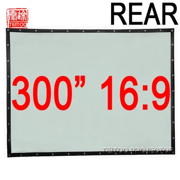 

300 Inches 16:9 Portable Folded Fabric Ourside Behind Rear Projection Screen to Projector Pantallas Proyector Curtains Pelicula