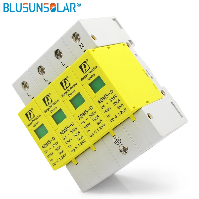 SPD 4P 20KA 110V 220V 380V AC din рейка Защита от молнии защита скачков напряжения