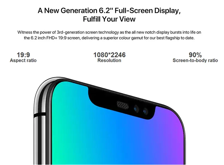 UMIDIGI UMI Z2 6GB RAM 64GB ROM Helio P23 MTK6763 2.0GHz Octa Core 6.2 Inch FHD+ Full Screen Quad Camera Android 8.1 4G LTE Smartphone