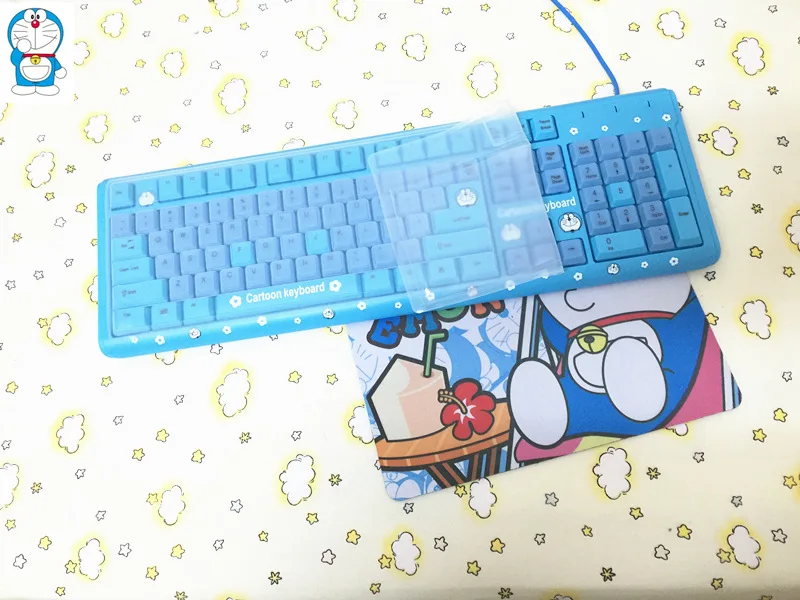 Maorong trading Doraemon кошка мультяшный usb-кабель Клавиатура Беспроводной бесшумный набор мыши для дома и офиса девушки клавиатура и мышь комбо