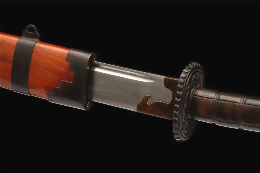 Высокое качество Dao Broadsword острый меч Дамасская сталь лезвие медная ручка леопарда