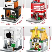 Блоки sembo, мини уличный магазин, Строительные кирпичи, милый микро магазин, модель мороженого, Развивающие детские игрушки, детские подарки на Рождество
