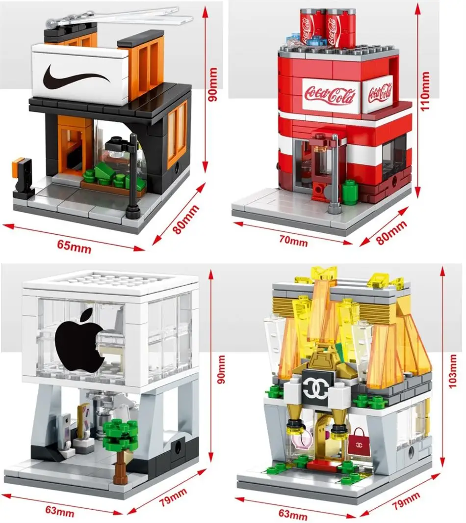 SEMBO Blocks Mini Street Store Building Bricks Cute Micro Shop Model