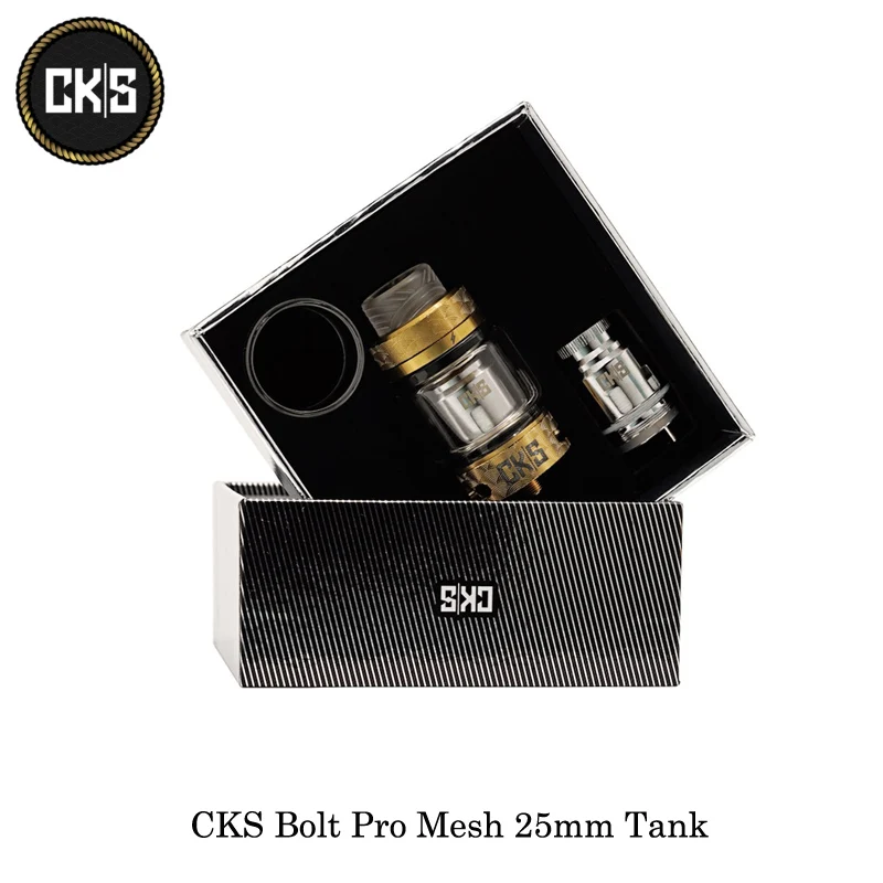 

electronic cigarettes CKS Bolt Pro Mesh 25mm Tank Atomizer 6ML Capacity Bottom Airflow Fit CKS THNDR 240W Box Mod Vape Vaporizer