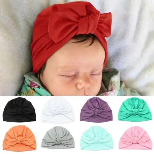 

Cute Newborn Baby Infant Girl Toddler Comfy Bowknot Hospital Cap Warm Beanie Hat