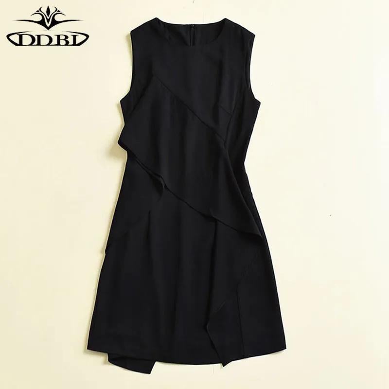 high quality summer dress black tank dress black irregular dresses 180504