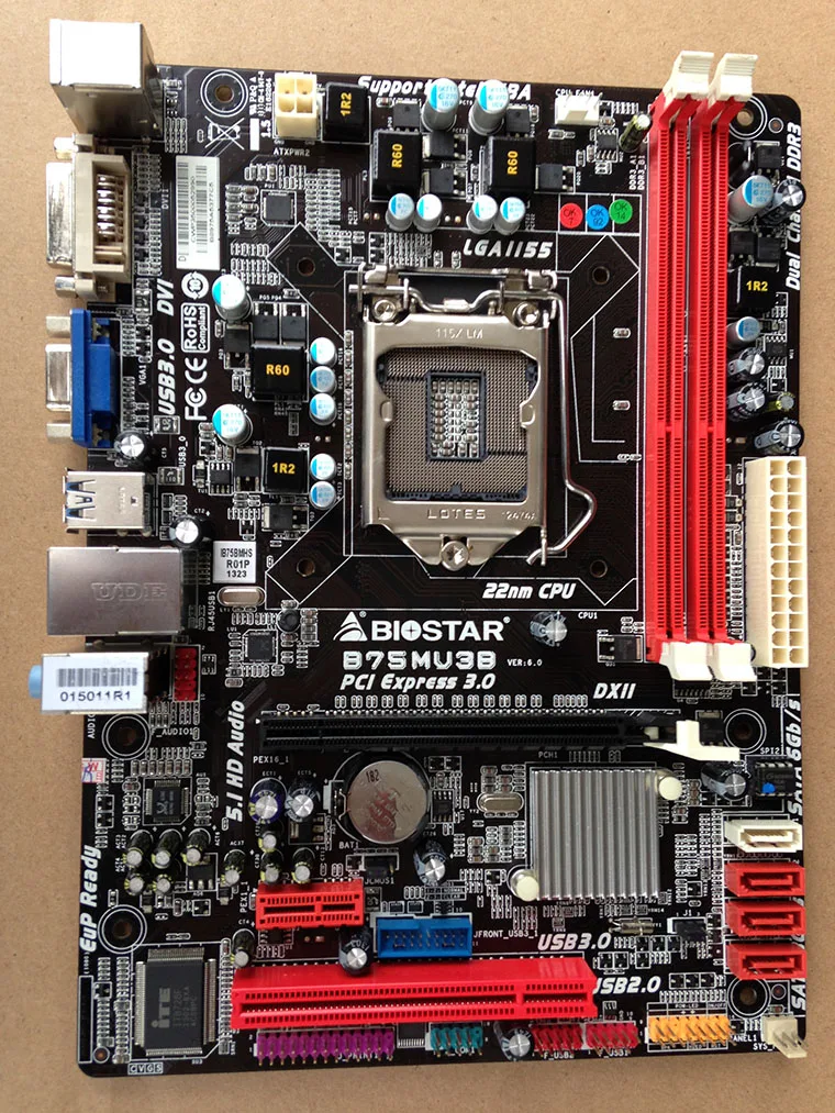 Used,BIOSTAR B75MU3B Original Used Desktop Motherboard Intel B75 LGA