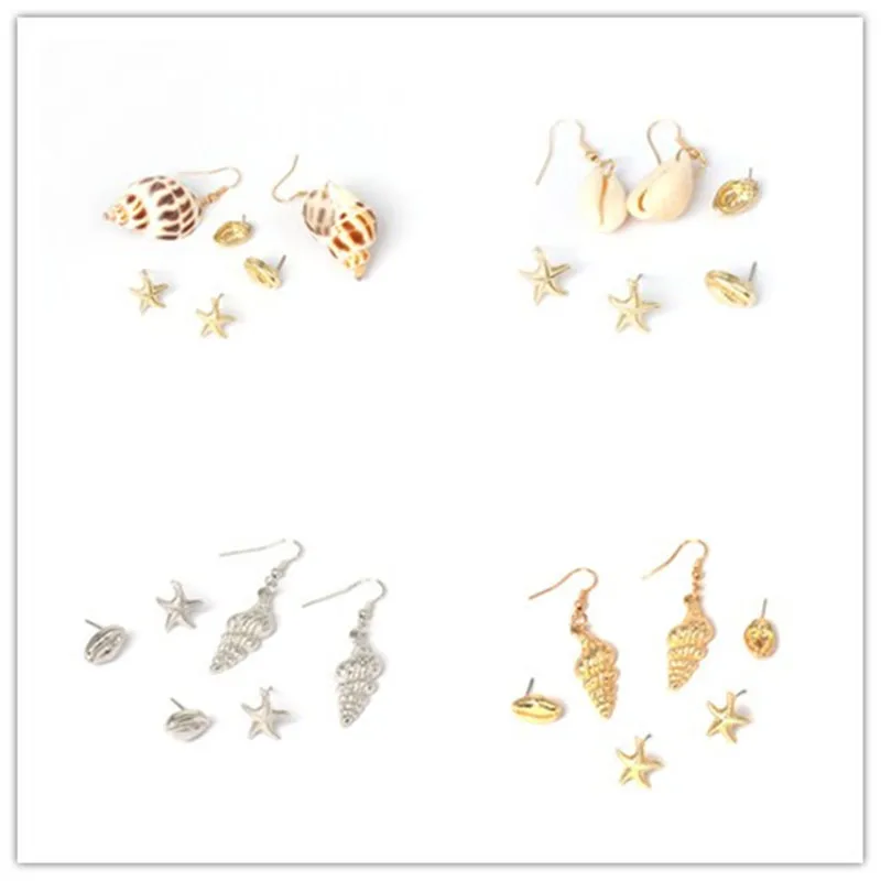 

JUJIA 1019 Fashion Women Natural Shell Drop Earrings Ivory Color Bohemian Style Summer Holiday Handmade Simple Earrings