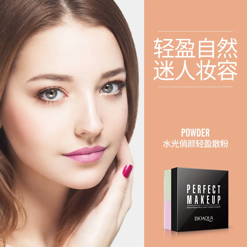 BIOAQUA рассыпчатая пудра Make Up 4 цвета матовая & Shimmer лицо макияж Водонепроницаемый