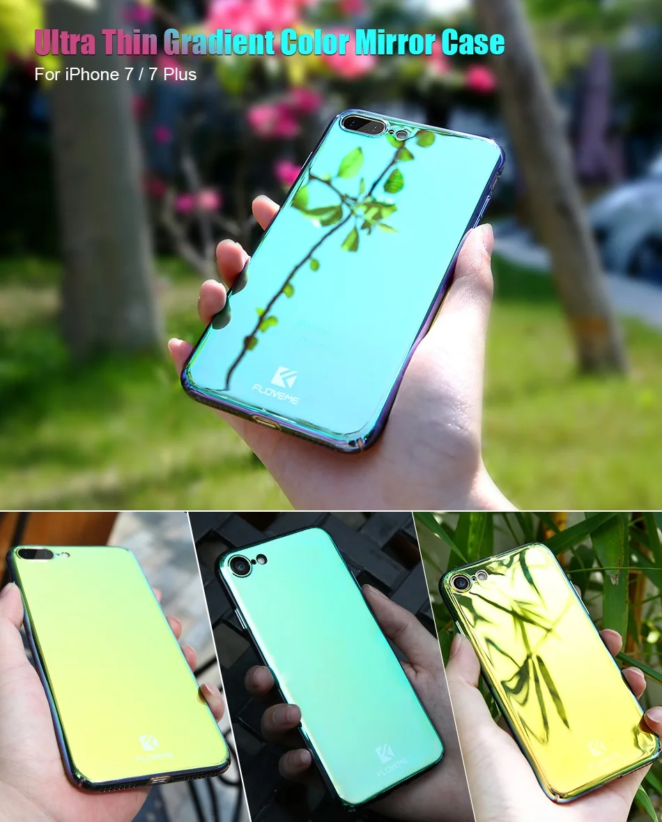 Plated Mirror Case For iPhone 7 6 iPhone 7 6 6S Plus 5 5S SE Color Glaze Phone Cover For Samsung S8 Galaxy S8 Plus (1)