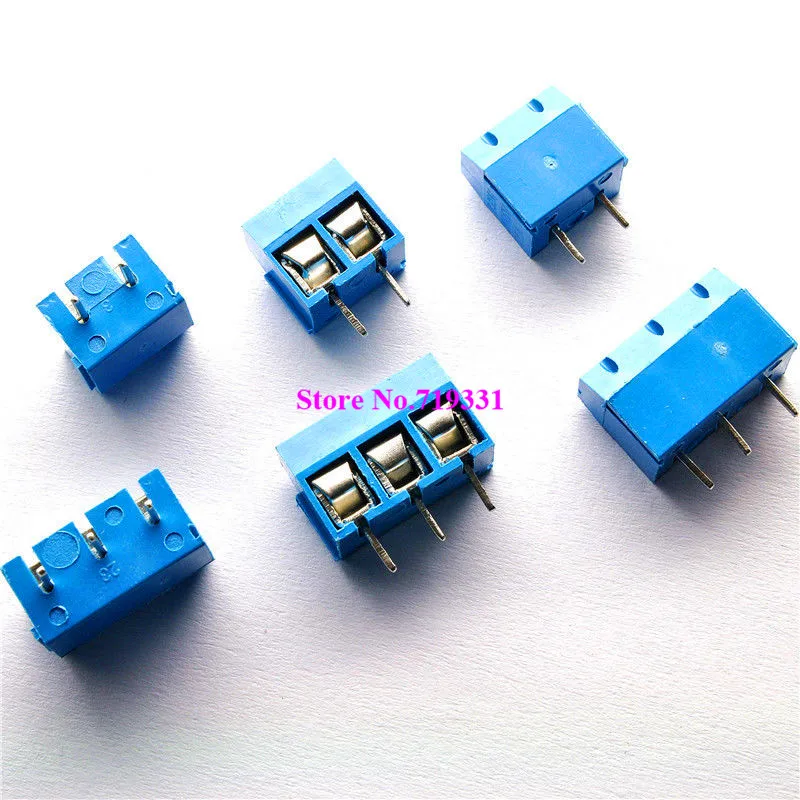 

10Pcs/lot KF301-5.0-2P KF301-3P KF301-4P Pitch 5.0mm Straight Pin 2P 3P 4P Screw PCB Terminal Block Connector Blue