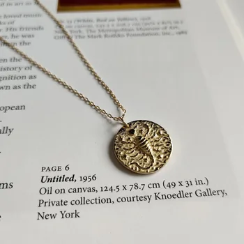 

1pc Authentic 925 Sterling silver igure coin Golds Baroque constellation Coin Pendant necklace personality Fine Jewelry TLx391