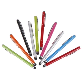 

2PCS/lot For Phone Random Rhinestone Capacitive Touch Microfiber Stylus Pen Touch For Pad