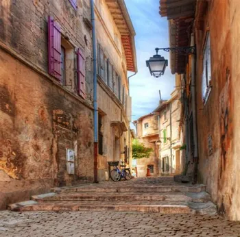 

Village Cottage Medieval Street backdrops Vinyl cloth High quality Computer print wall Backgrounds