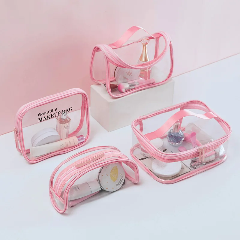 

New PVC Transparent Travel Cosmetic Bag Storage Accessories Large Capacity Portable Wash Bag Set