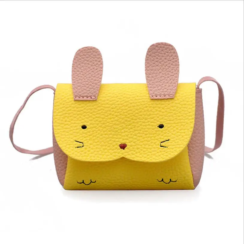 الأطفال الفتيات لطيف الكرتون الحيوان يد حقيبة كتف البسيطة Crossbody حقيبة Kawaii أرنب محفظة للعملة