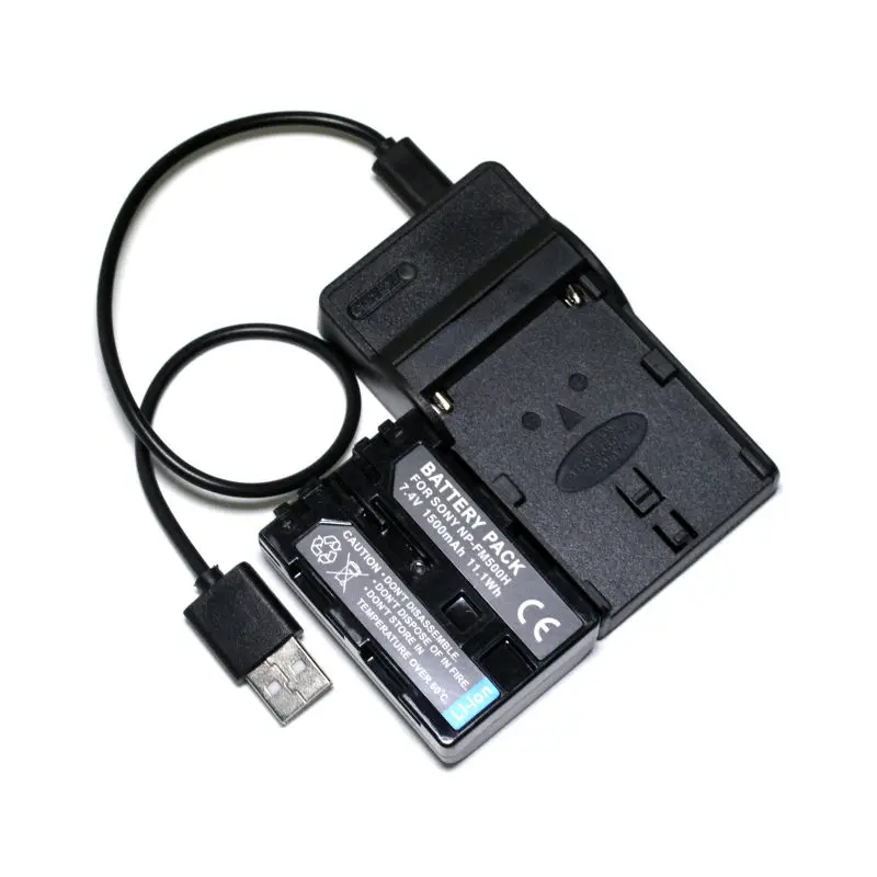 CONENSET NP-FM500H Camera Rechargeable Li-ion Battery +1 USB Charger for Sony a58 a99 a100 a200 aa350 a700 a560 a280