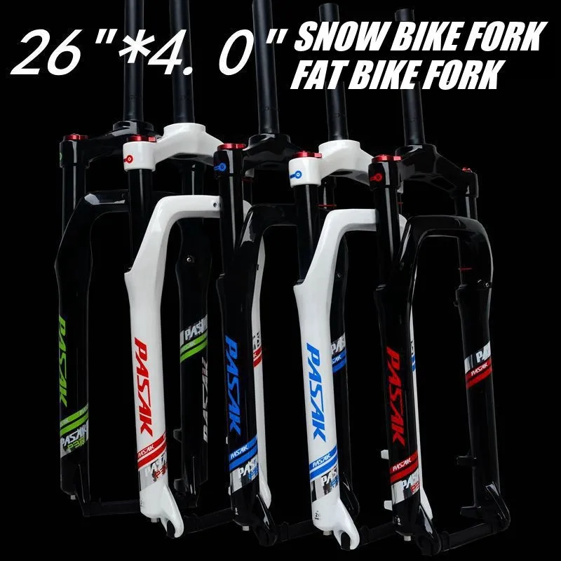 Snow Mountain MTB 26 Inch Bicycle Forks Grease Bicycle Forks Air Gas Lock Suspension Magnesium Forks Aluminum Alloy For 4.0 Tir