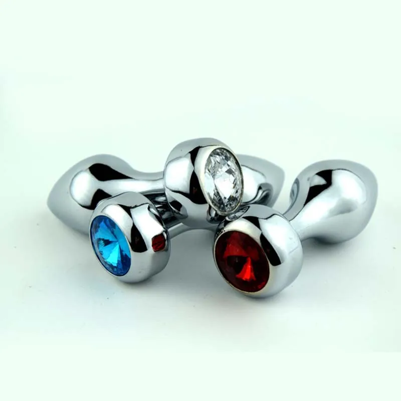 Small Size Cute Metal Gold Jewelled Butt Plug Crystal Anal Booty Bead Sex Toys for Women Men Gay |
