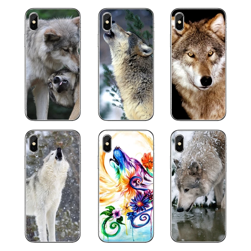 

For Samsung Galaxy A5 A6 A7 A8 A9 J4 J5 J7 J8 2017 2018 Plus Prime Transparent Soft Shell Covers wolf animal